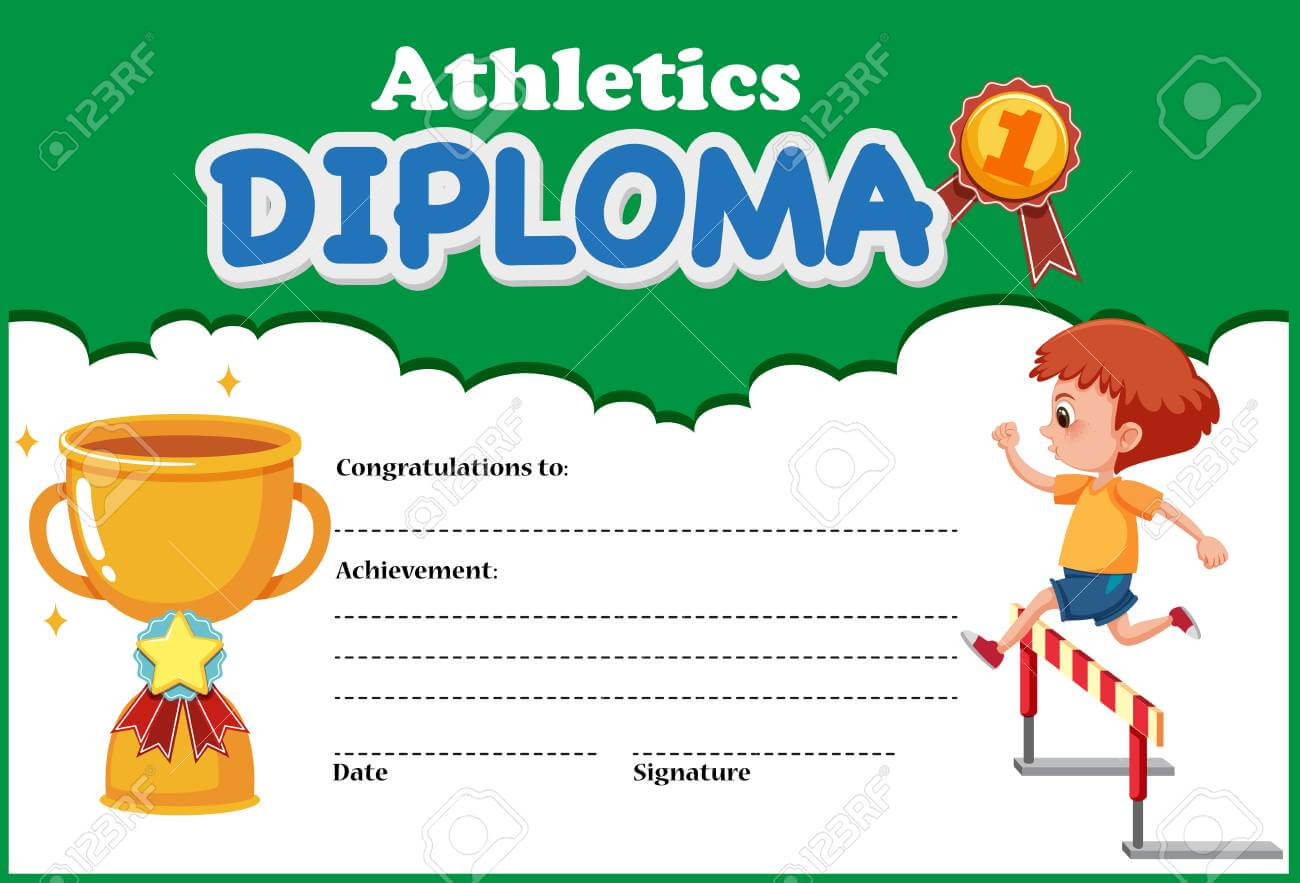 Athletics Diploma Certificate Template Illustration Regarding Sports Day Certificate Templates Free