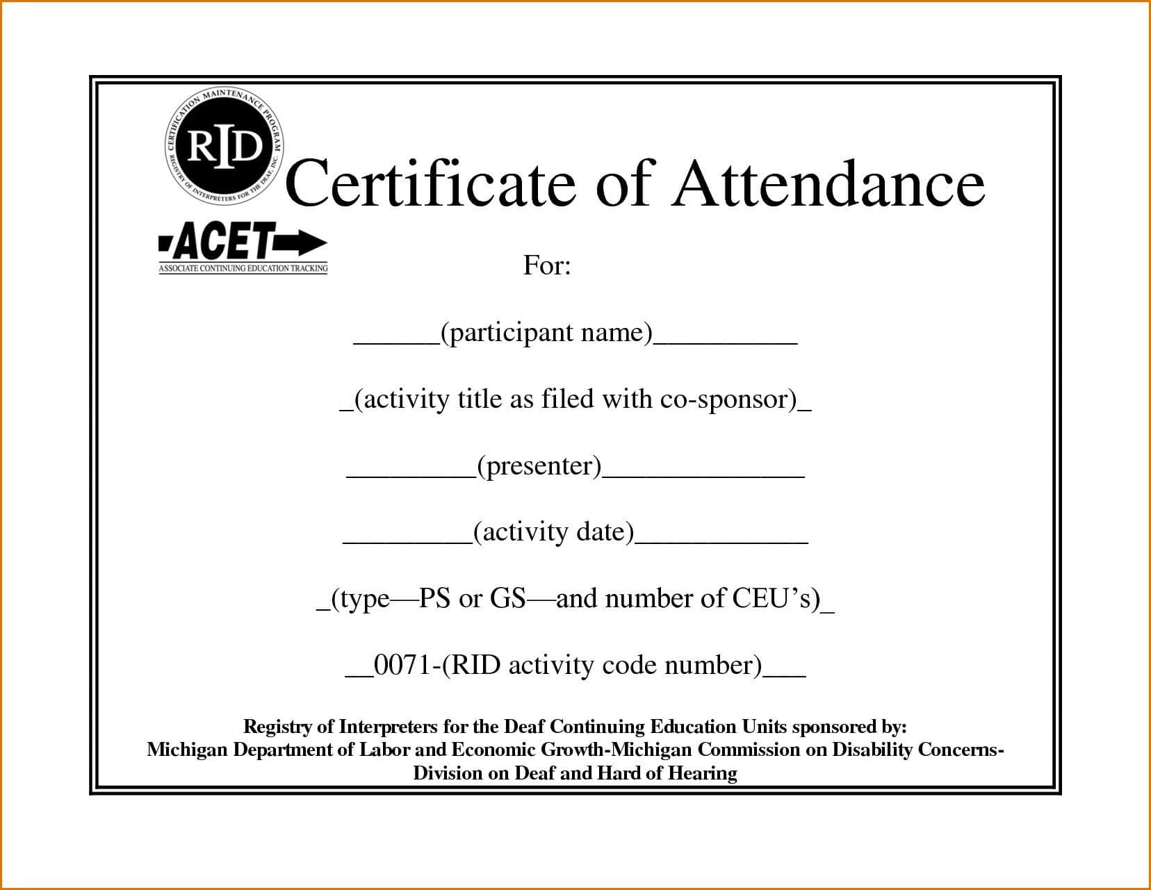 Attendance Certificate Template Word – Yatay With Softball Certificate Templates