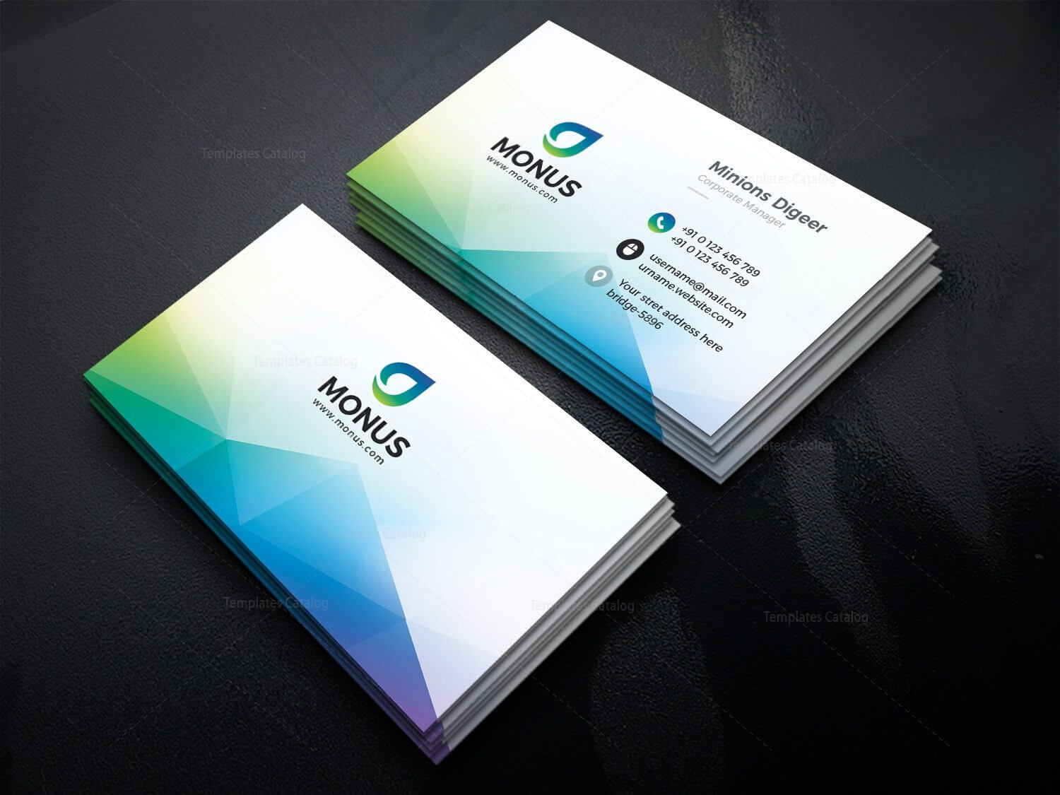 Aurora Modern Business Card Design Template – Graphic Prime In Modern Business Card Design Templates
