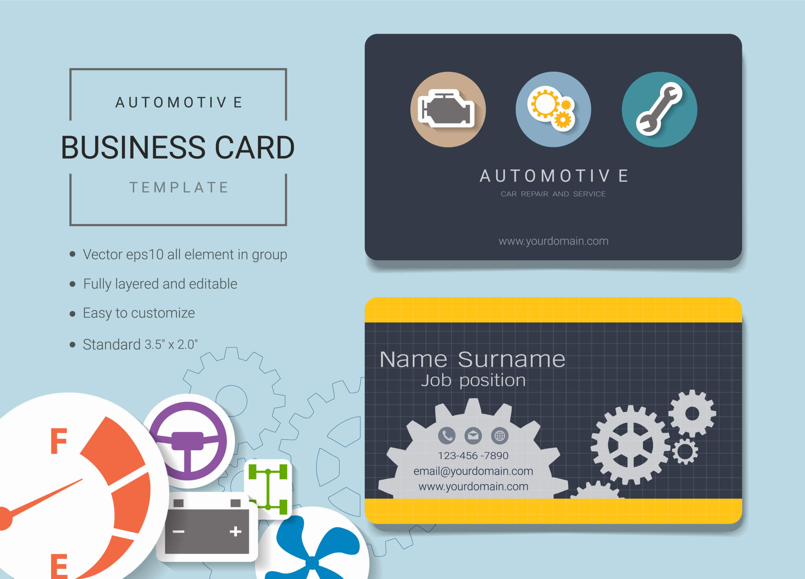 Automotive Business Name Card Design Template. – Download With Regard To Automotive Business Card Templates