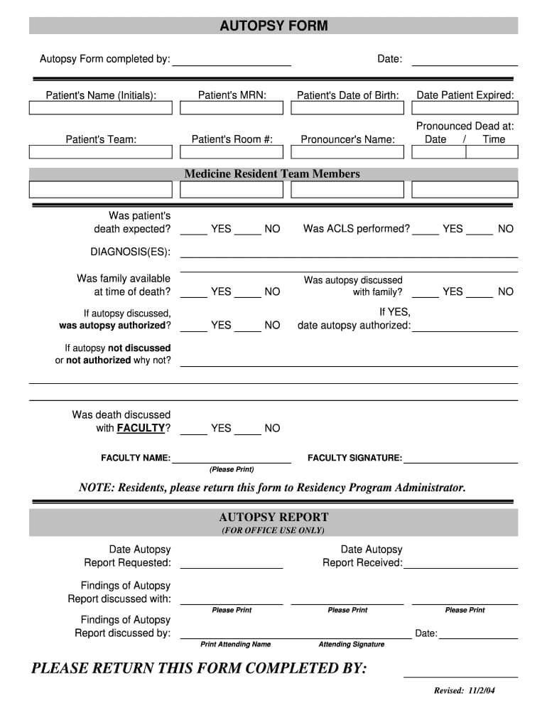 Autopsy Report Template - Fill Online, Printable, Fillable Inside Blank Autopsy Report Template