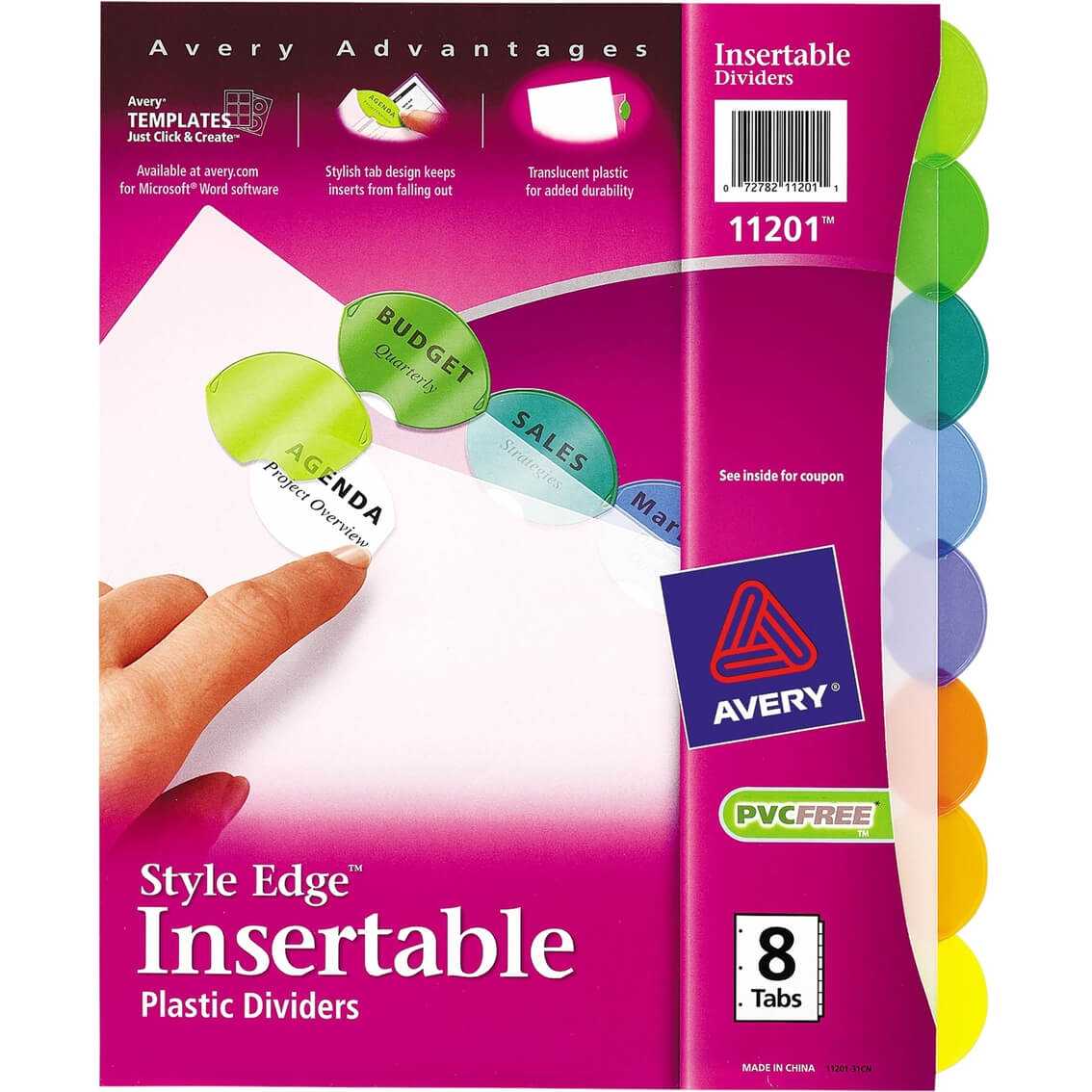 Avery Insertable Style Edge Tab Plastic 11 X 8 1/2 Dividers With Regard To 8 Tab Divider Template Word