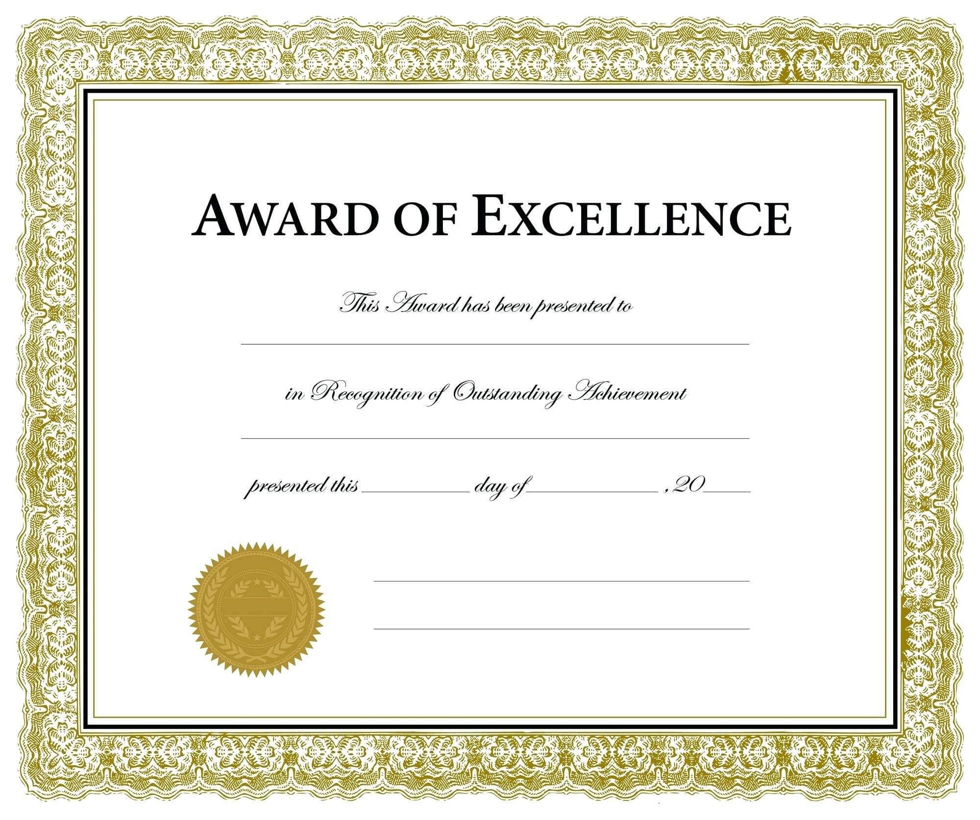 Award Template Free - Topa.mastersathletics.co Intended For Free Printable Blank Award Certificate Templates