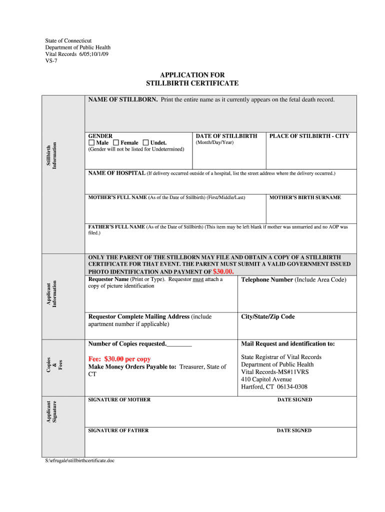 Baby Death Certificate Template – Fill Online, Printable For Baby Death Certificate Template