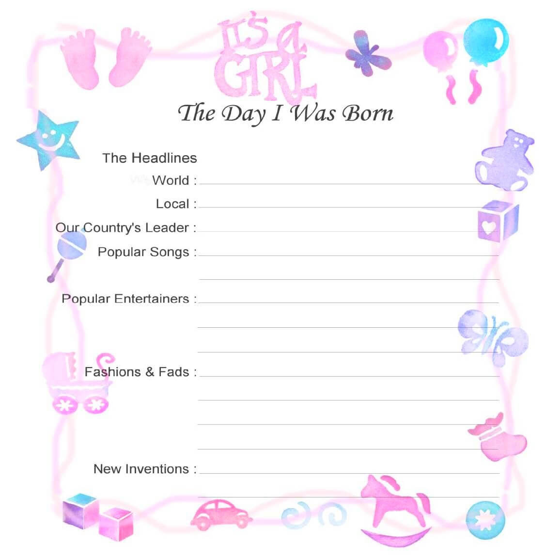 Baby Doll Birth Certificate Template – Yatay Regarding Novelty Birth Certificate Template