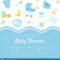 Baby Shower Invitation Banner Template, Light Blue Card With For Baby Shower Banner Template