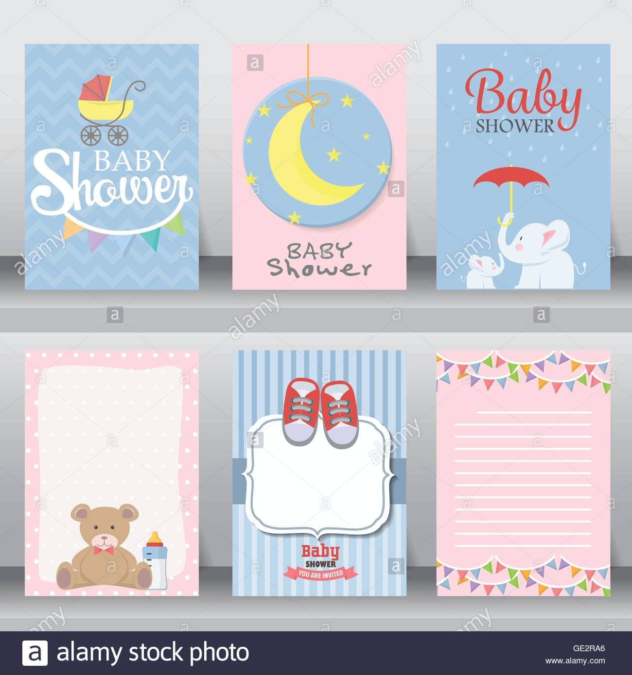 Baby Shower Party Greeting And Invitation Card. Layout Inside Greeting Card Layout Templates