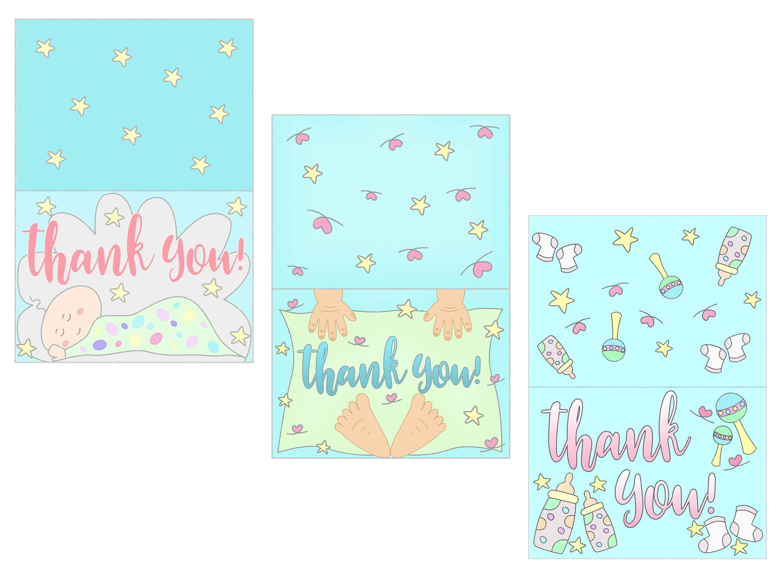 Baby Shower Thank You Cards Free Printable In Thank You Card Template For Baby Shower
