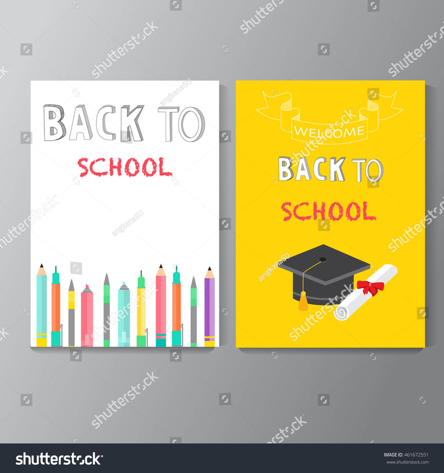 Back School Background Poster Brochure Flyer Stock Vector Regarding School Brochure Design Templates