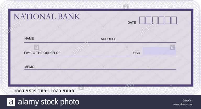 Bank Cheque Stock Photos & Bank Cheque Stock Images - Alamy for Blank ...