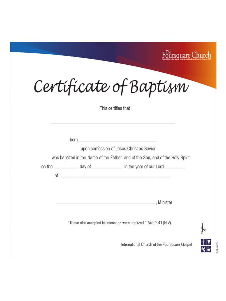 Baptism Certificate – 4 Free Templates In Pdf, Word, Excel Regarding Baptism Certificate Template Download