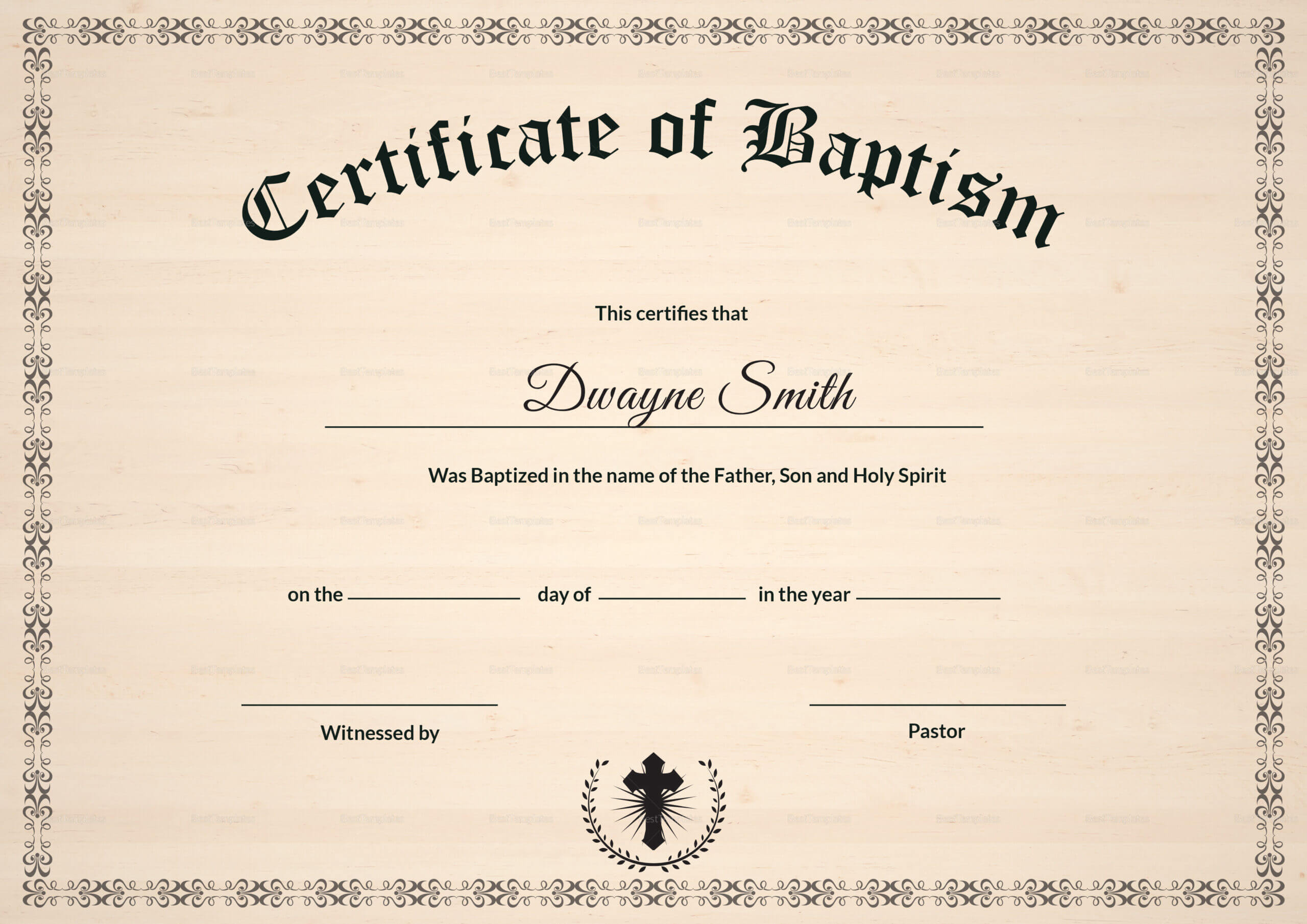 Baptism Certificate Template Download – Bolan Within Baby Christening Certificate Template