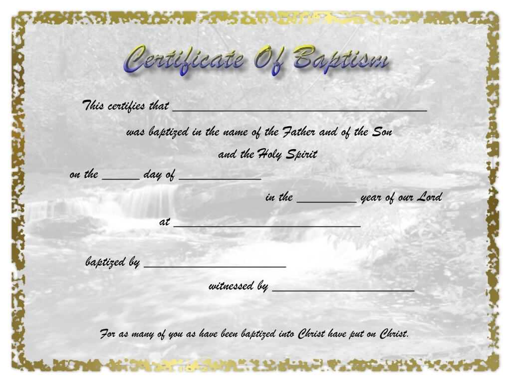 Baptism Certificate Template Word | Cover Letter Examples Pertaining To Baptism Certificate Template Word