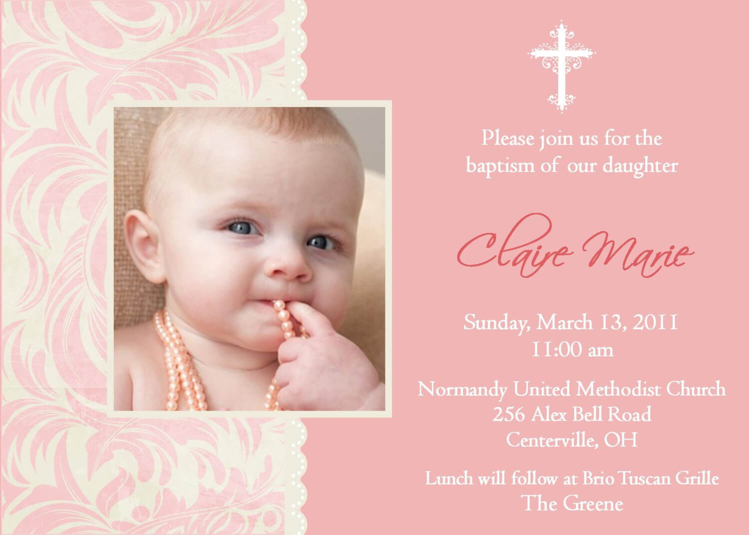 Baptism Invitation Card : Baptism Invitation Card Templates Within Free Christening Invitation Cards Templates