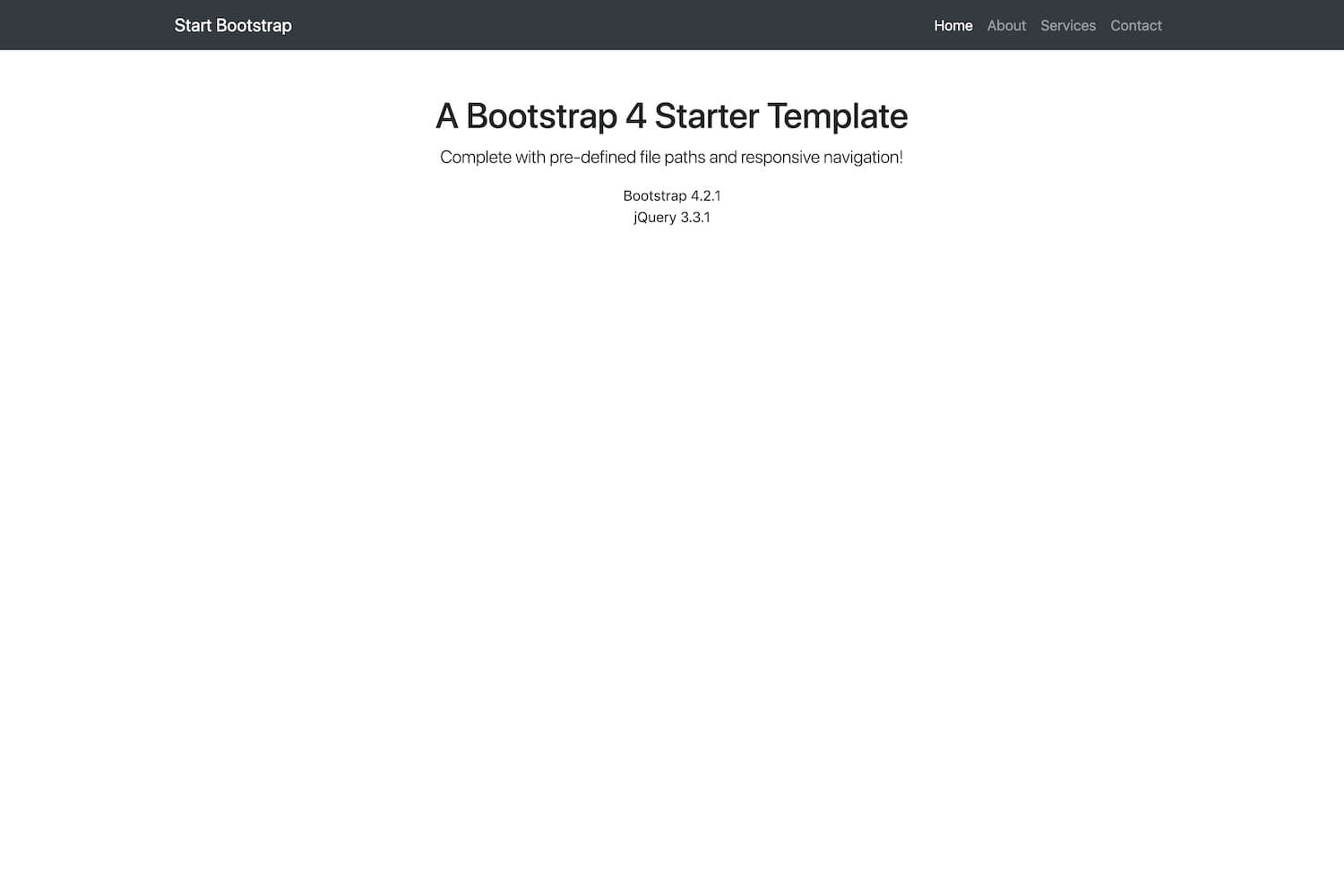 Bare – Bootstrap Starter Template – Start Bootstrap Regarding Html5 Blank Page Template