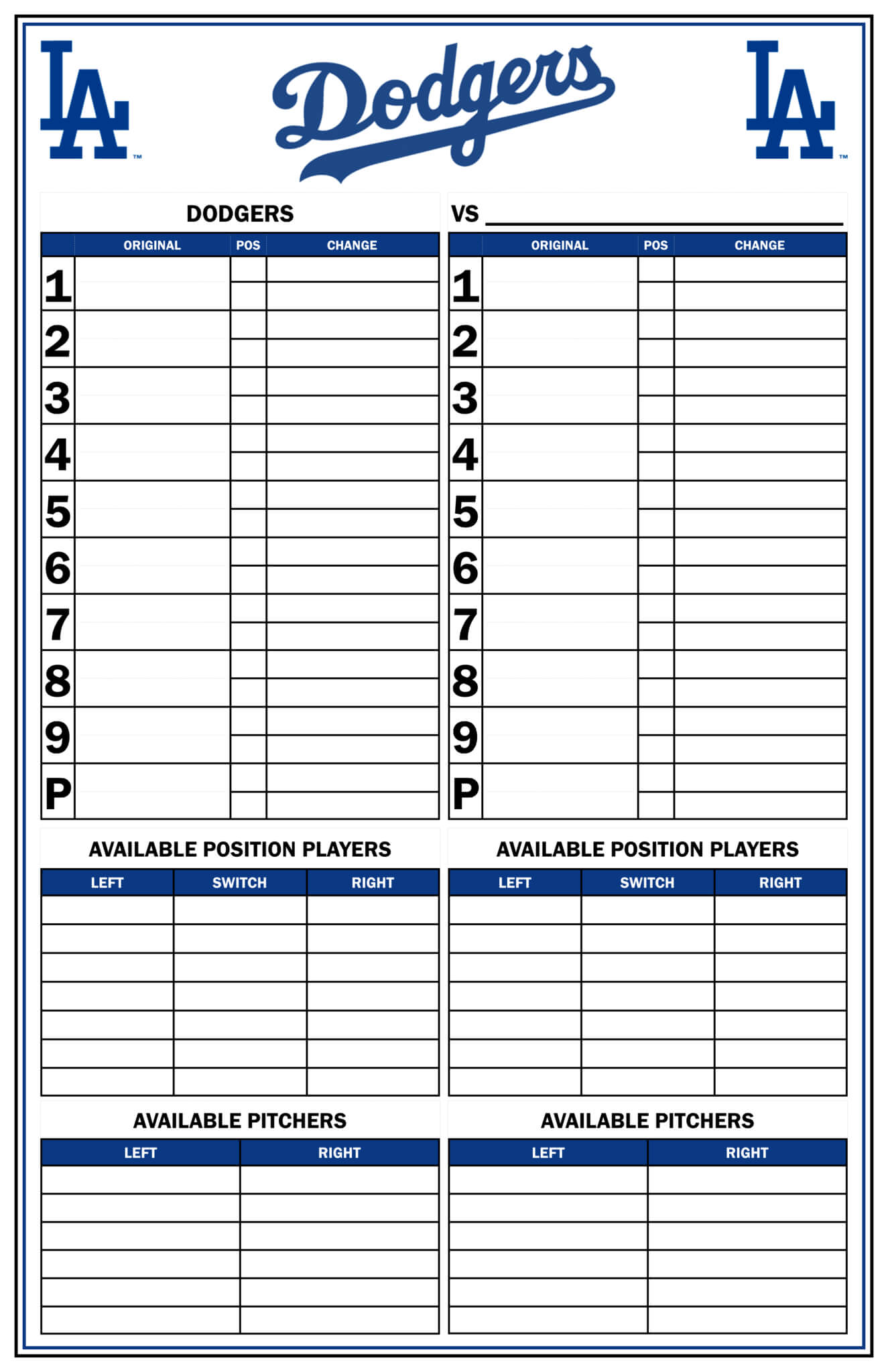 Baseball Lineup Template Free Fielding Card Pdf Printable Inside Dugout Lineup Card Template
