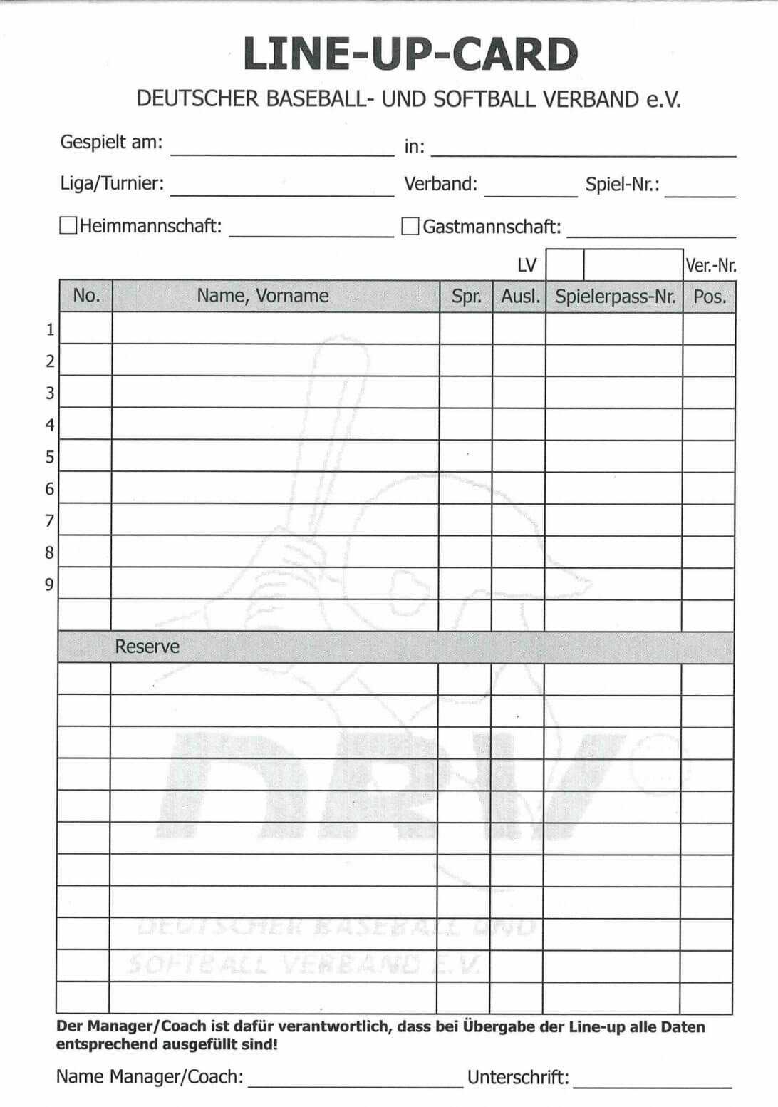 Baseball Lineup Template Little League Cards Free Fillable In Free Baseball Lineup Card Template