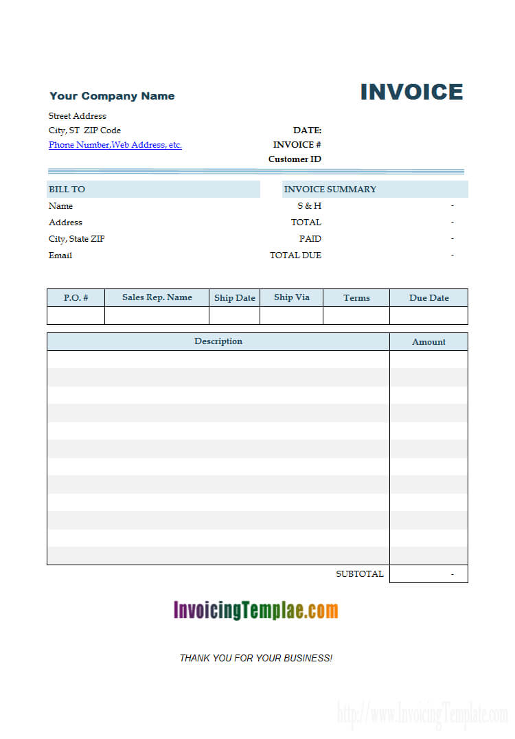 Basic Invoice Template For Mac Pertaining To Free Invoice Template Word Mac