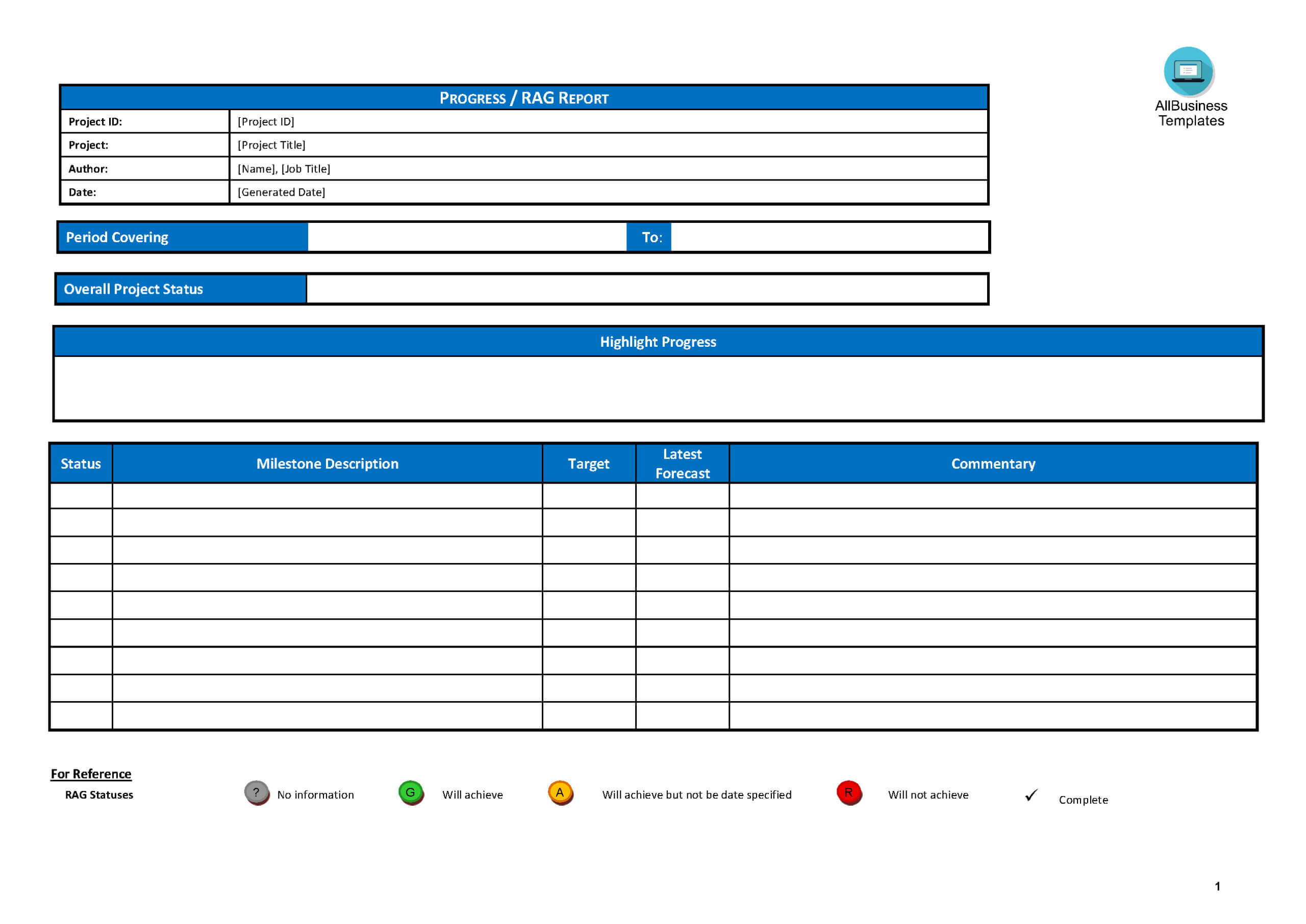 Basic Project Progress Report | Templates At Throughout Job Progress Report Template