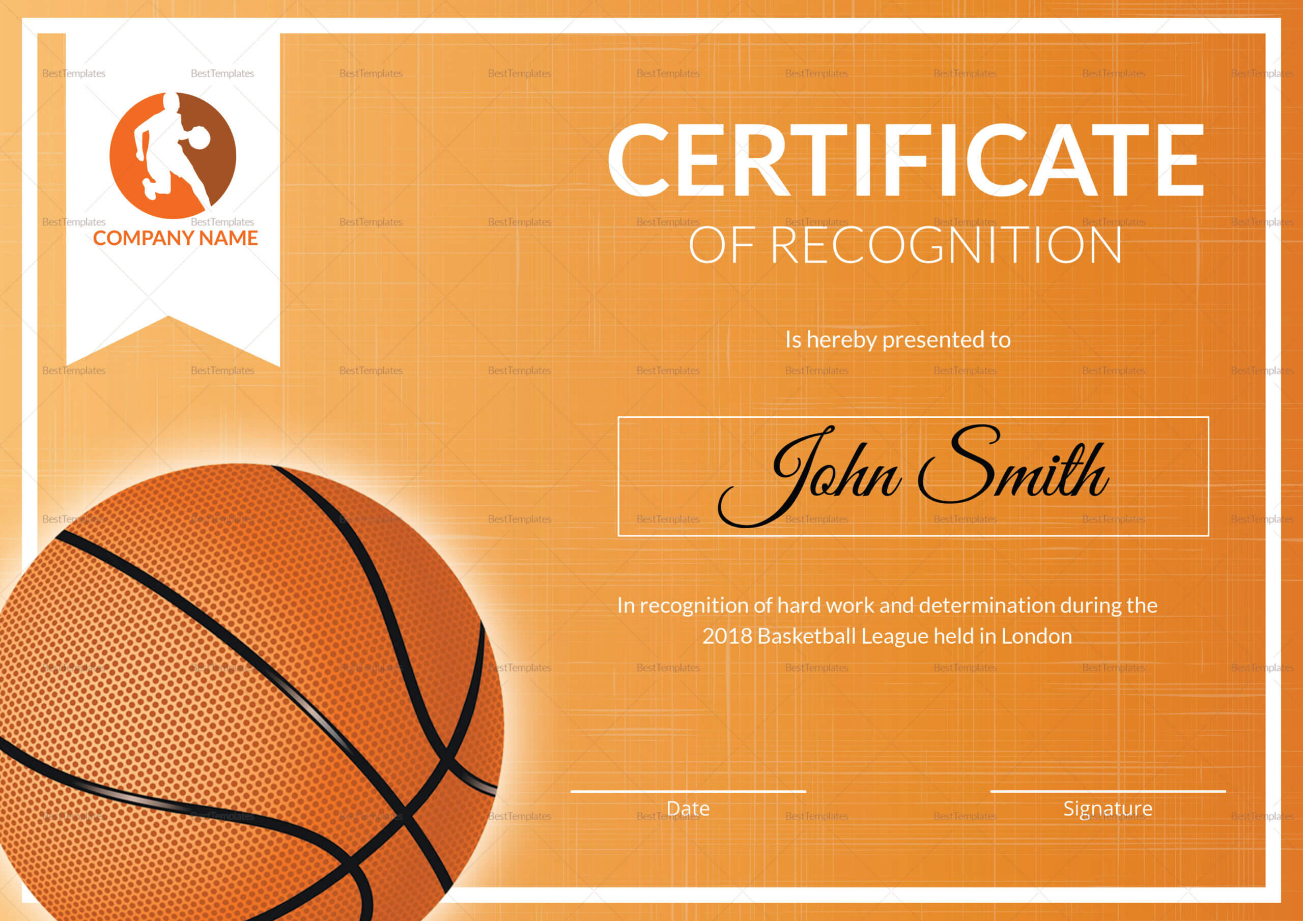 Basketball Certificate Template – Yatay.horizonconsulting.co Within Basketball Certificate Template