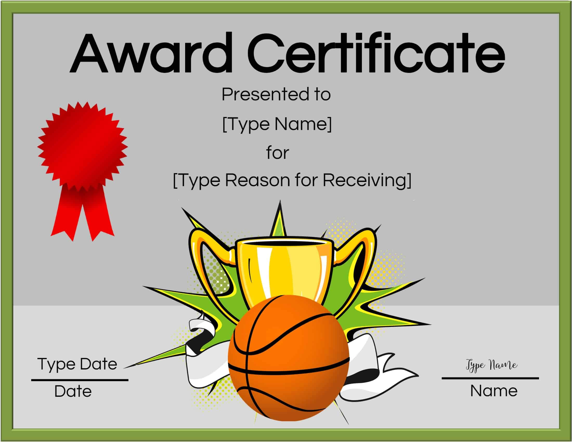 Basketball Certificates In Soccer Certificate Template Free