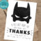 Batman Birthday Thank You Card – Superhero Thank You Card Printab Within Batman Birthday Card Template