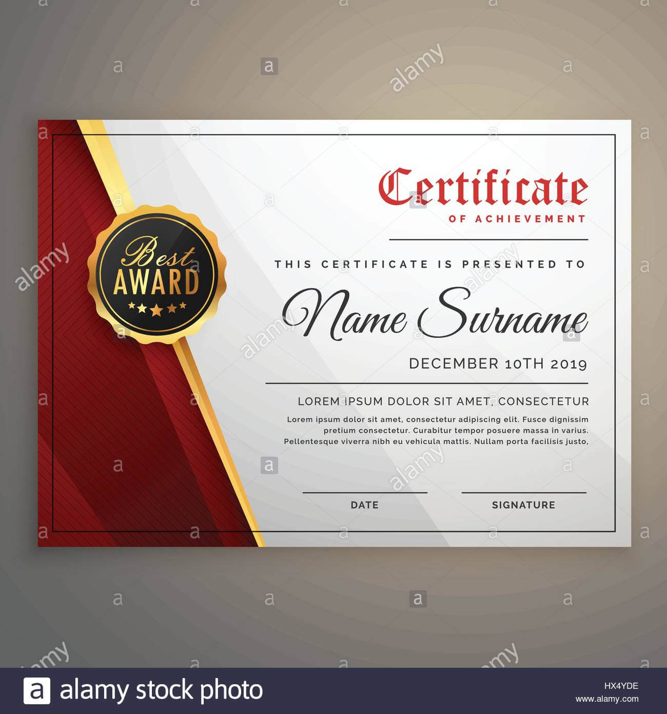 Beautiful Certificate Template Design With Best Award Symbol With Beautiful Certificate Templates