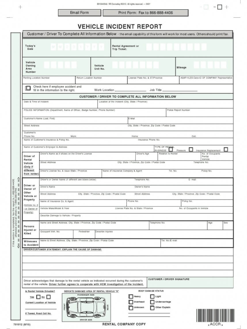 Best Auto Accident Report Form Template Ideas Motor Vehicle Regarding Accident Report Form Template Uk