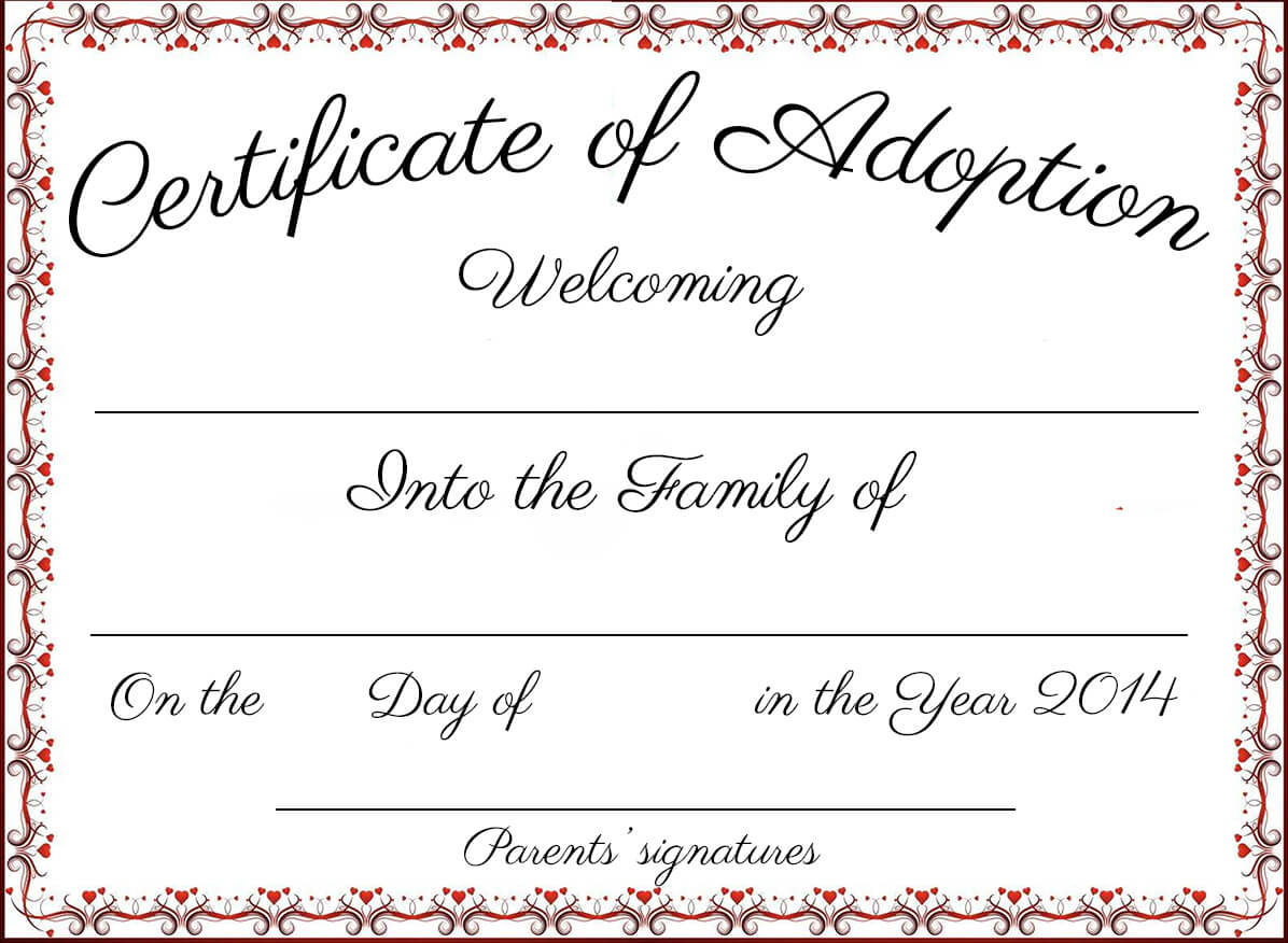 Best Free Printable Adoption Papers | Bates's Website For Blank Adoption Certificate Template