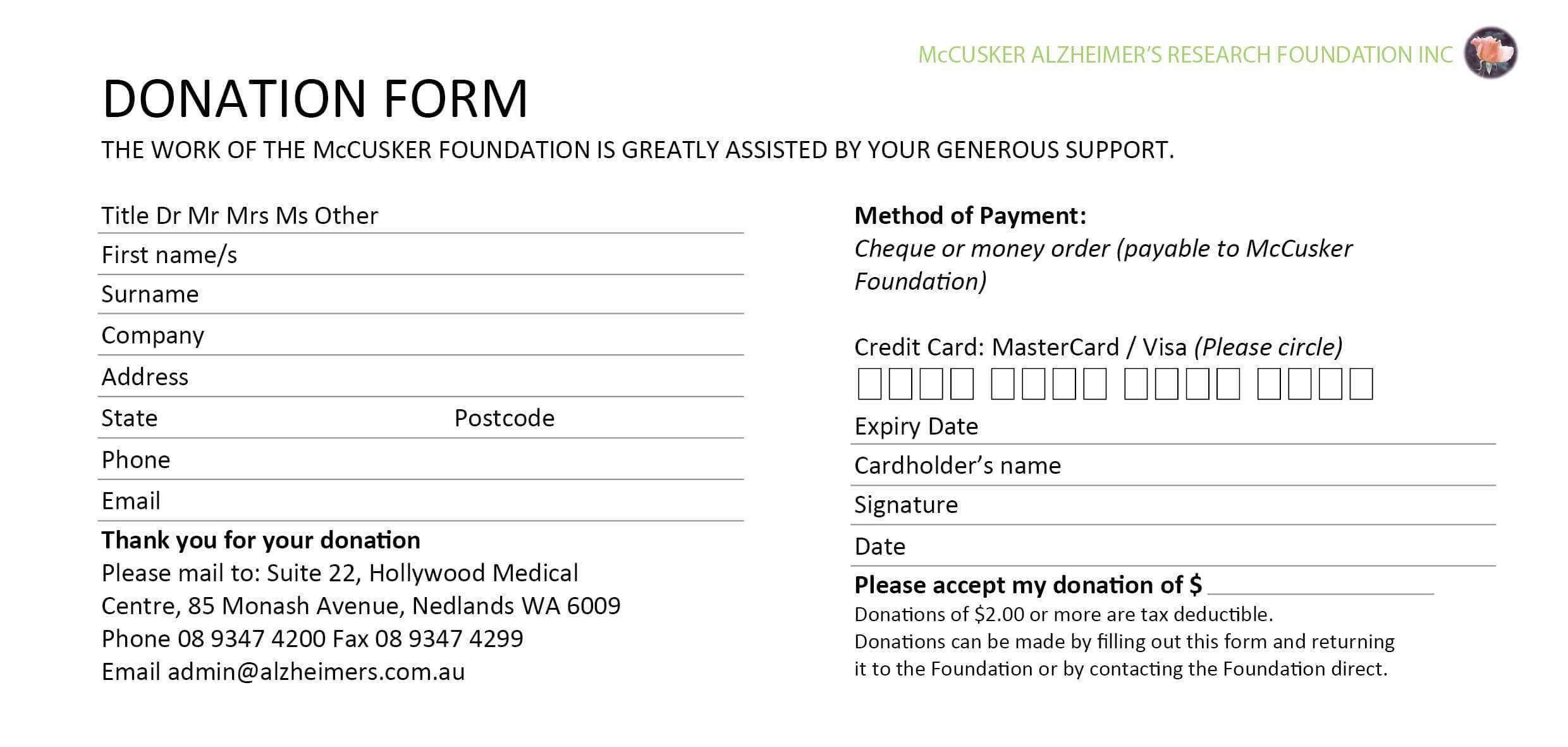 Best Fundraising Request Form Template Ideas ~ Thealmanac Regarding Donation Cards Template