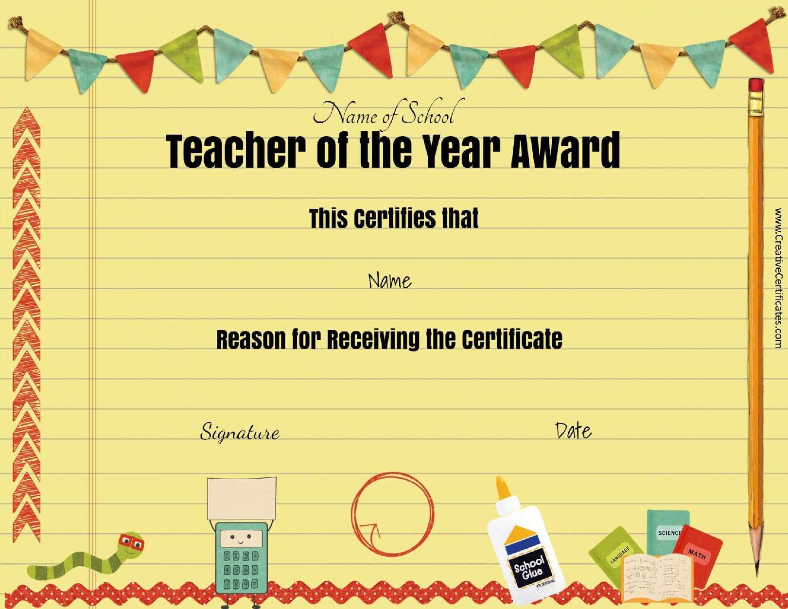 Best Teacher Award Clipart Intended For Teacher Of The Month Certificate Template