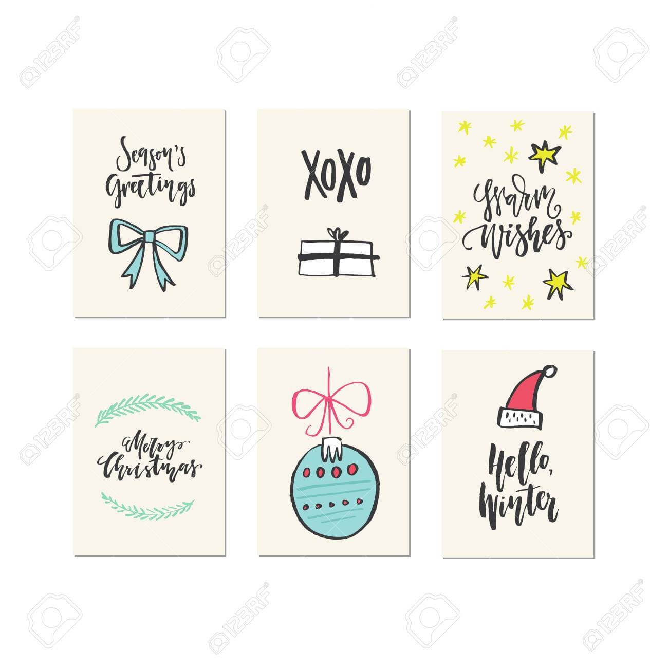 Big Collection Of Unique Christmas Or New Year Card Templates.. With Christmas Note Card Templates