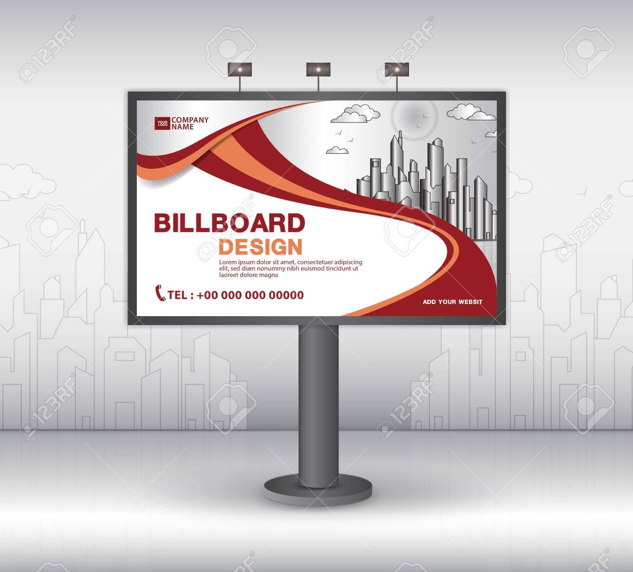 Billboard Banner Template Vector Design, Advertisement, Realistic.. Inside Outdoor Banner Design Templates