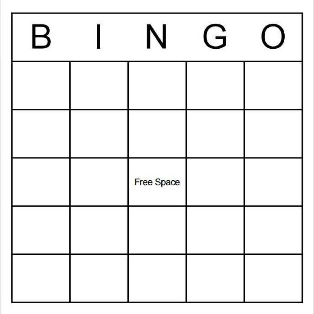 Blank Bingo Card Template Microsoft Word Professional Template