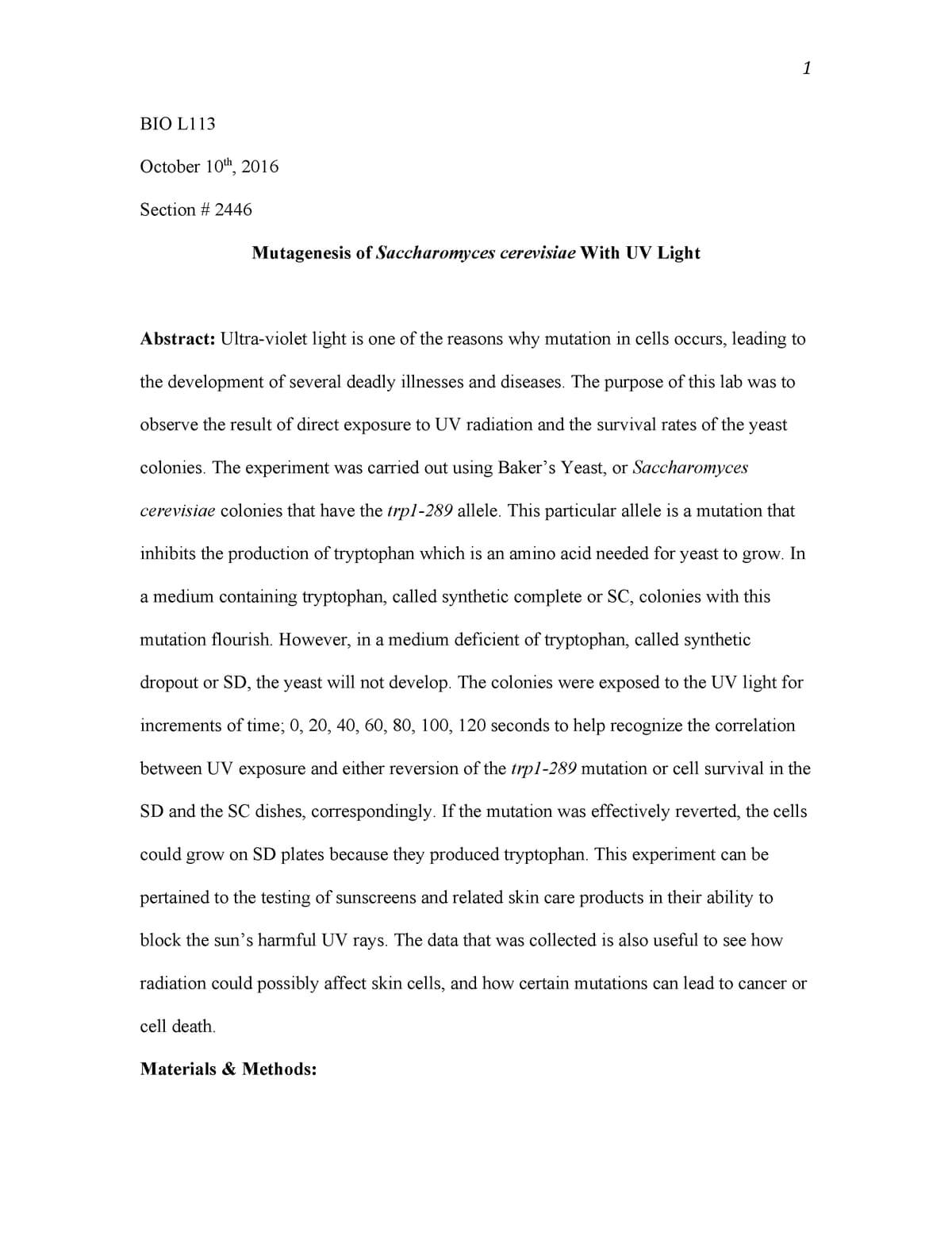 Bio Lab Report Example Examples Introduction Ib Biology For Biology Lab Report Template