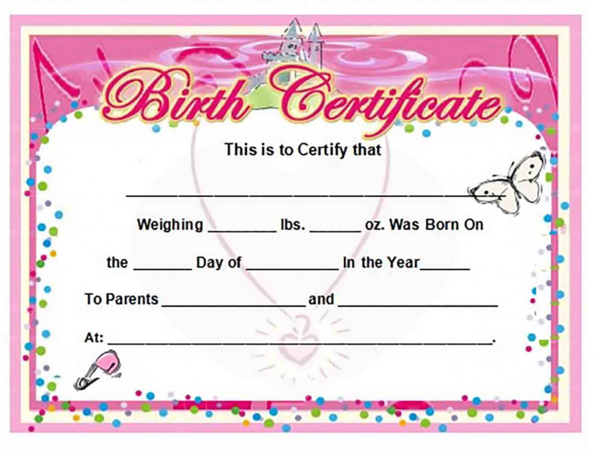 Birth Certificate Template And To Make It Awesome To Read For Girl Birth Certificate Template