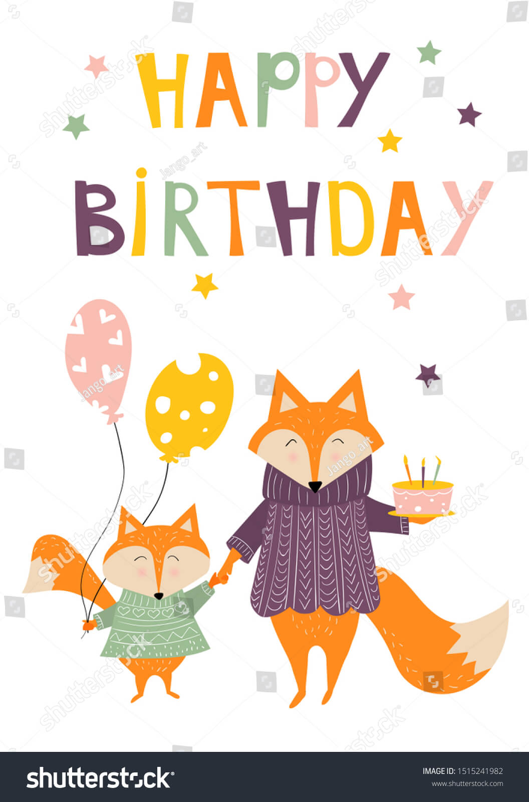 Birthday Card Design Cute Fox Mom Stock Vector (Royalty Free Pertaining To Mom Birthday Card Template
