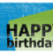 Birthday Card, Scratched Background (Blue, Green, Half Fold) In Half Fold Greeting Card Template Word