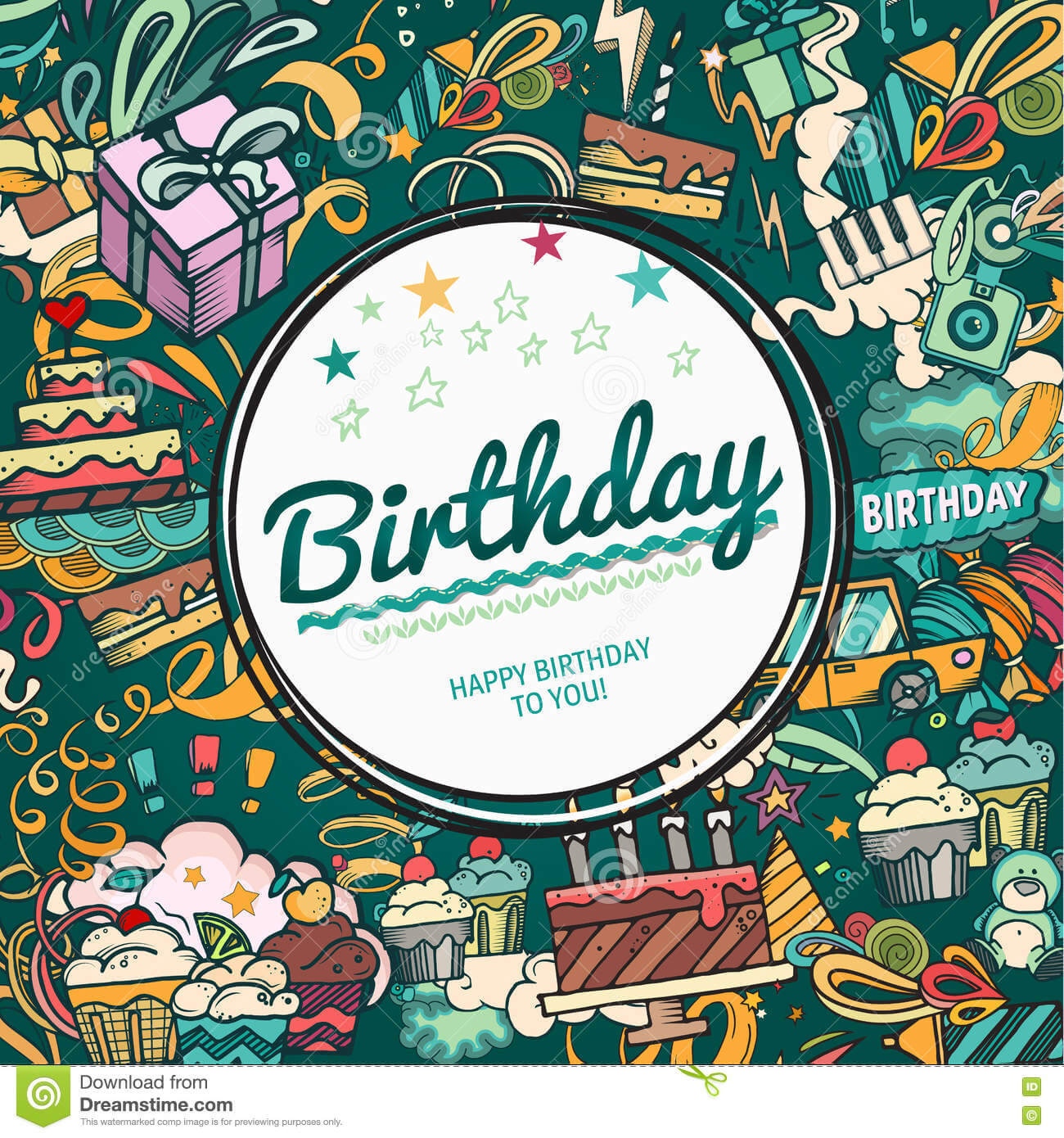 Birthday Photo Frame Stock Vector. Illustration Of Cartoon Inside Birthday Card Collage Template