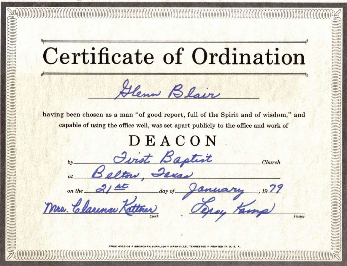 Bishop Ordination Certificate Template Intended For This Entitles The Bearer To Template Certificate