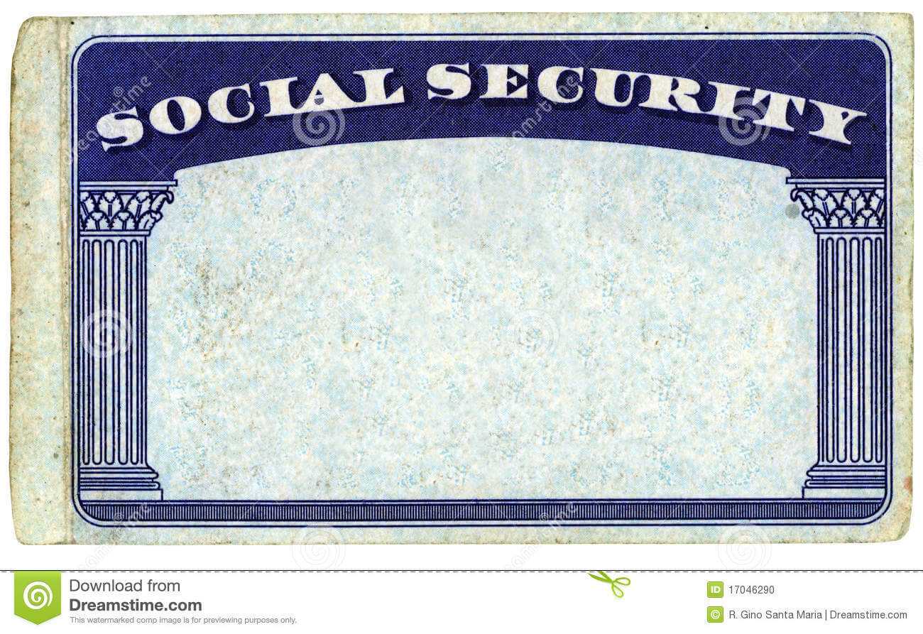 Blank American Social Security Card Stock Photo - Image Of Throughout Ssn Card Template