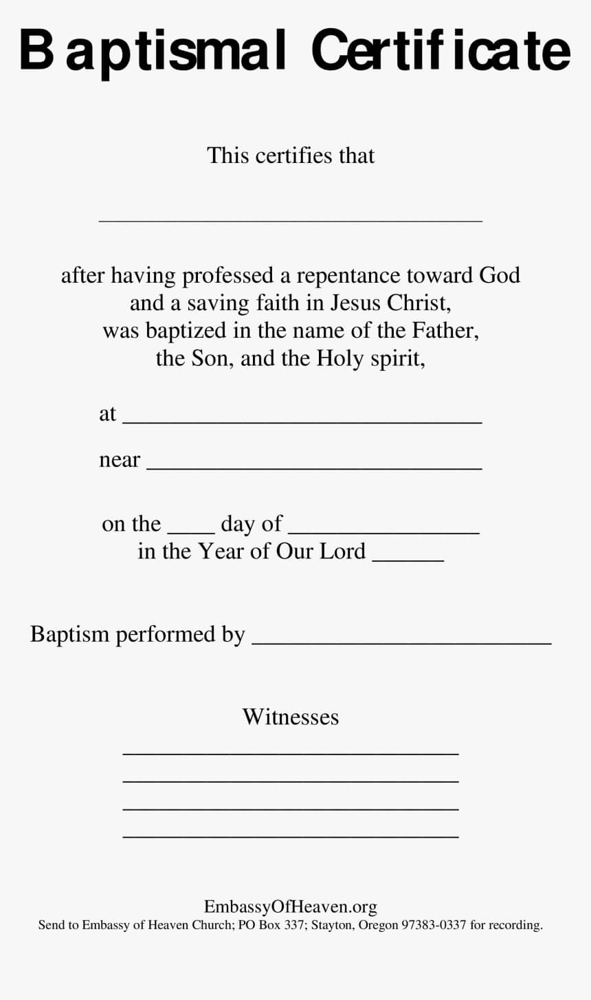 Blank Baptism Certificate Sample Main Image – Modern Control Intended For Christian Baptism Certificate Template