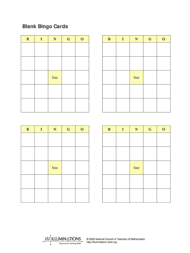 Blank Bingo Cards Printable - Fill Online, Printable With Blank Bingo Template Pdf