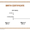 Blank Birth Certificate Template For Elements Novelty Images Pertaining To Novelty Birth Certificate Template