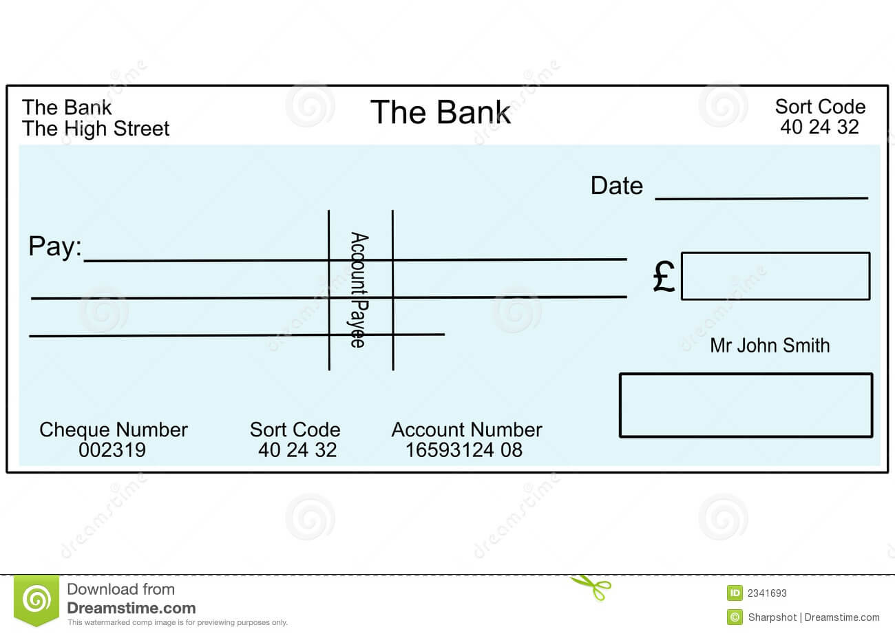 Blank British Cheque Stock Illustration. Illustration Of Inside Blank Cheque Template Uk