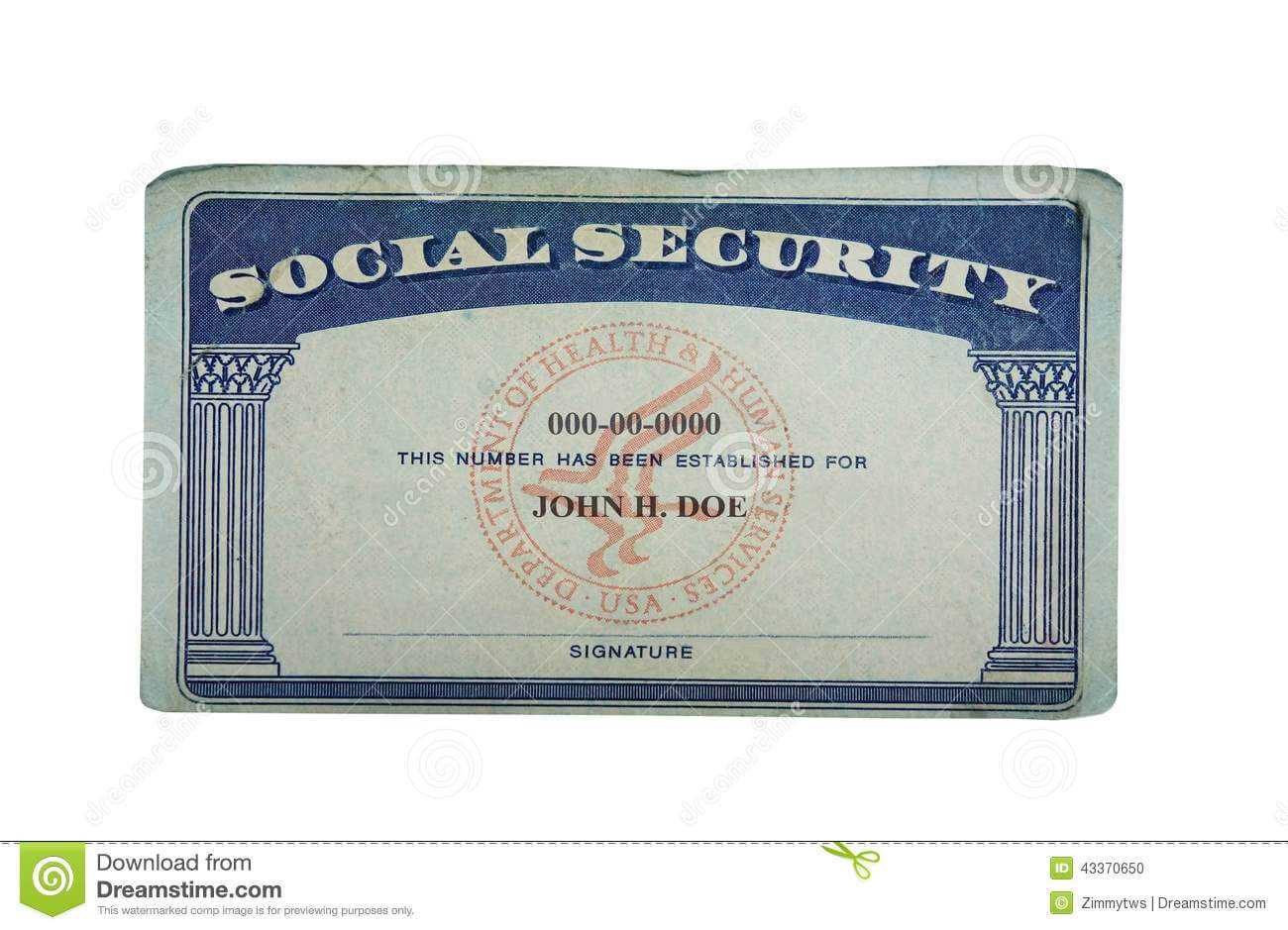 Blank Card Stock Photo. Image Of Paper, Social, Security For Social Security Card Template Download