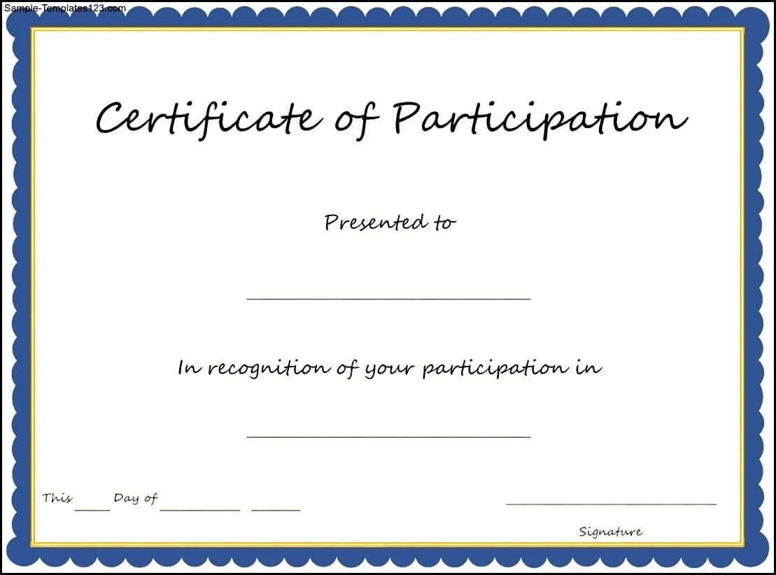 Blank Certificate Of Participation – Bolan.horizonconsulting.co Within Certificate Of Participation Template Ppt