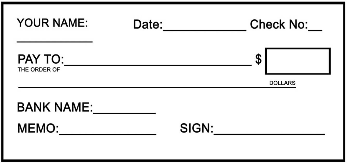Blank Check Clipart With Regard To Fun Blank Cheque Template