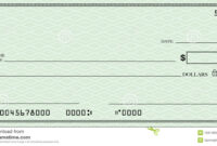 Blank Check With Open Space For Your Text Stock Illustration throughout Large Blank Cheque Template