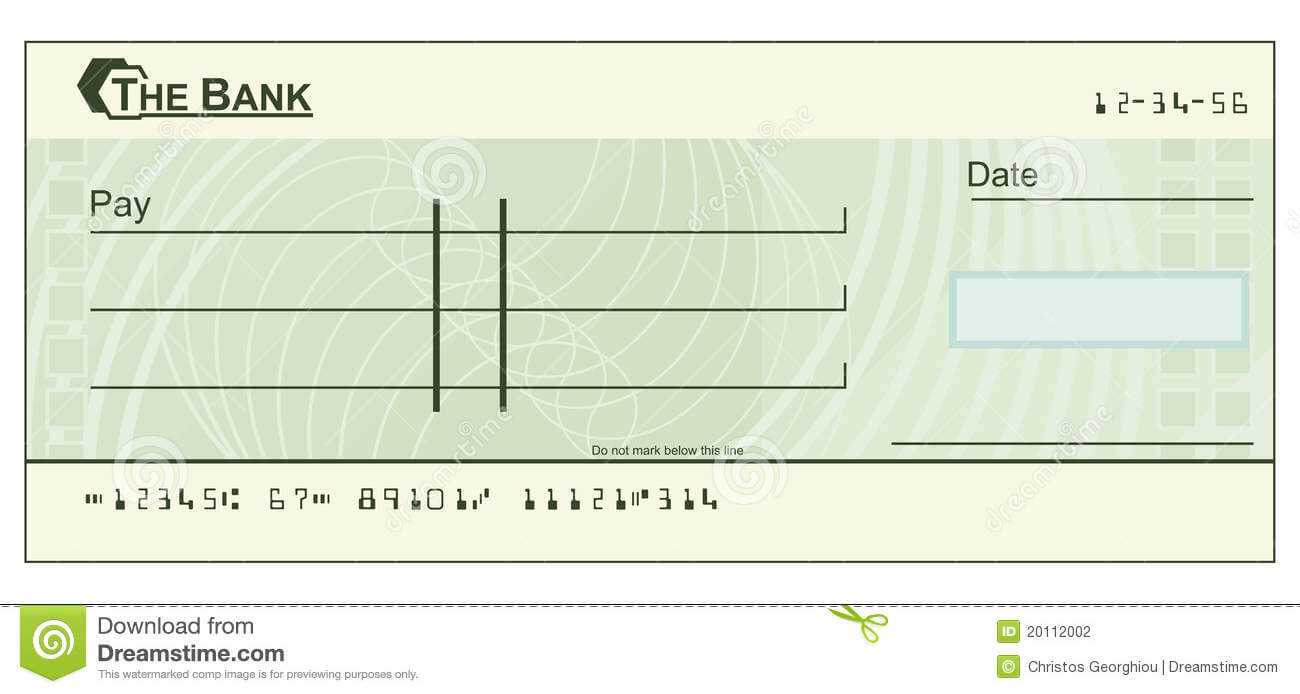 Blank Cheque Illustration Illustration 20112002 – Megapixl For Large Blank Cheque Template
